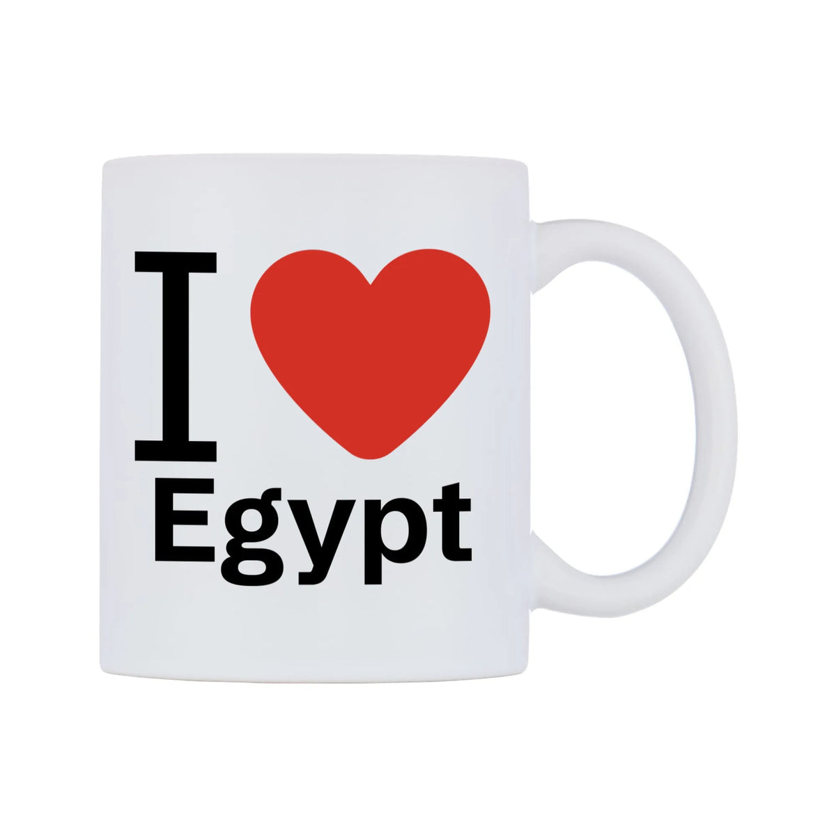 I Love Egypt Mug — white 11oz gloss mug, left side, on a white background