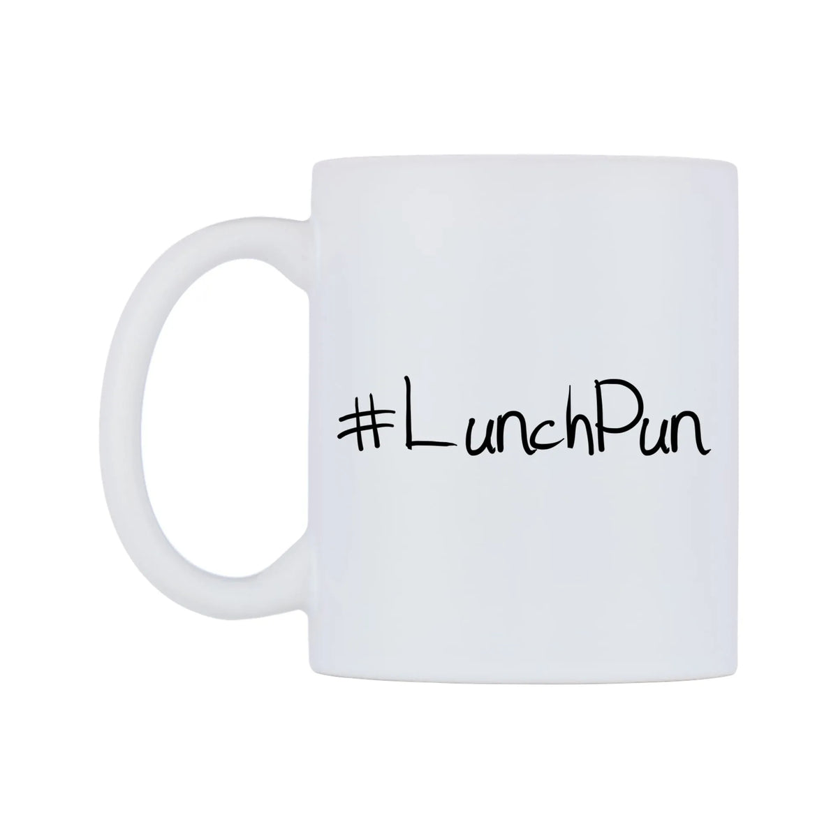LunchPun Mug — mug, right side, on a white background