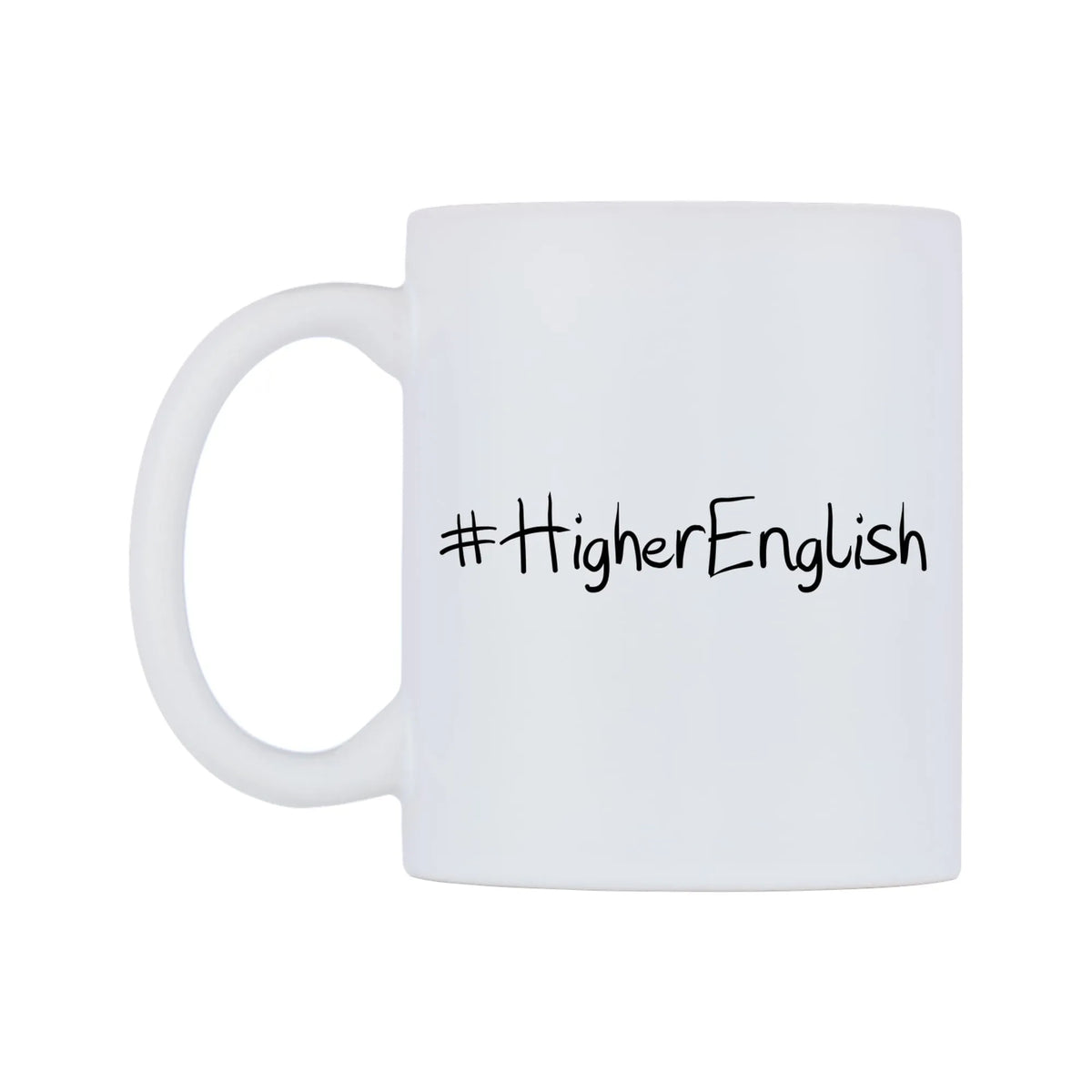 HigherEnglish Mug — mug, right side, on a white background