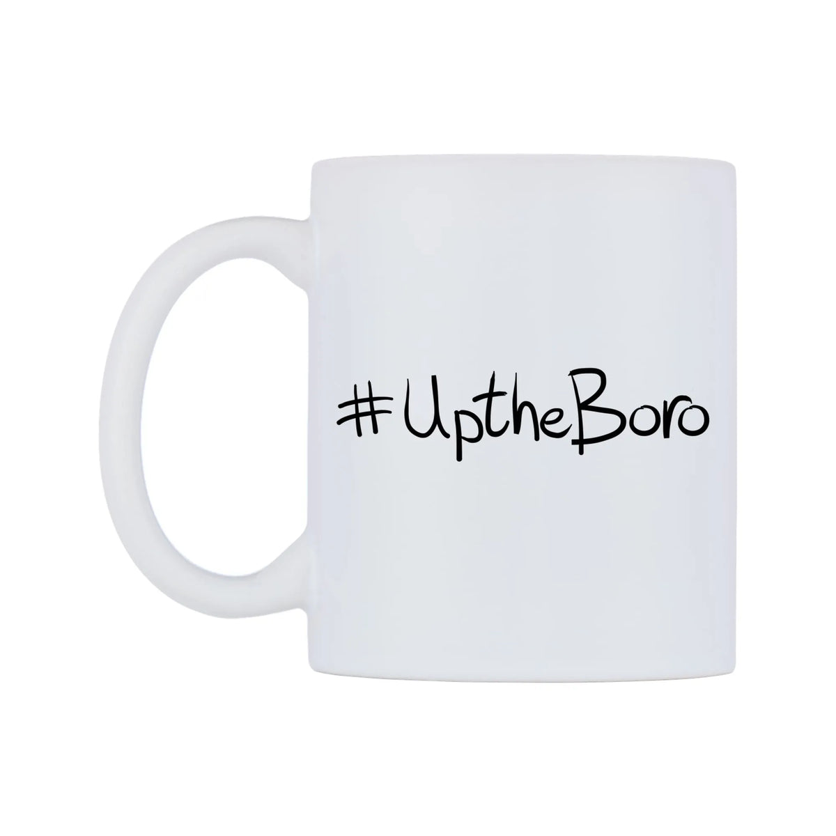 UptheBoro Mug — mug, right side, on a white background