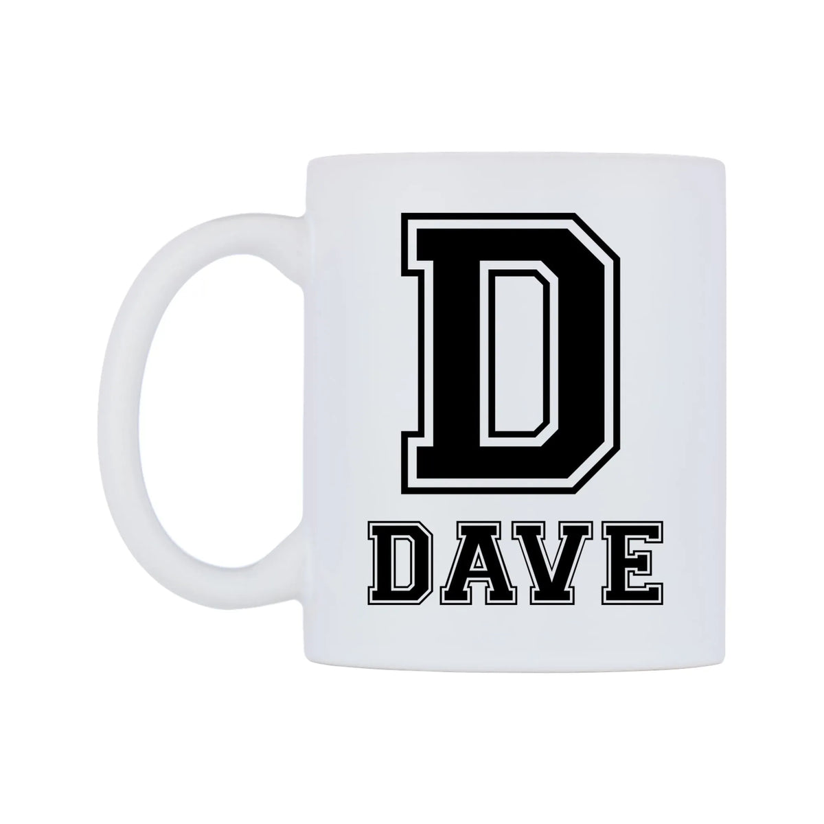 Personalised Initial And Name Mug — white 11oz gloss mug, right side, on a white background