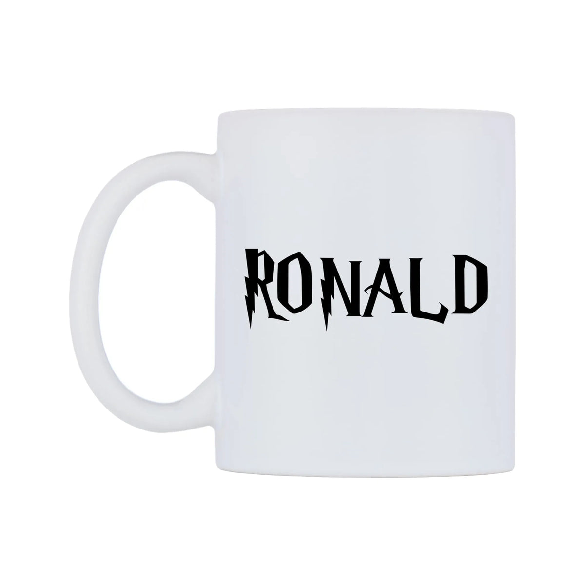 Ronald - Wizard Themed Mug — white 11oz gloss mug, right side, on a white background
