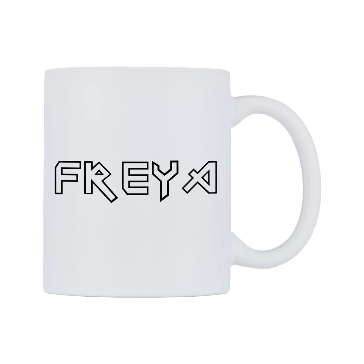 Freya - Iron Maiden Themed Mug — white 11oz gloss mug, left side, on a white background