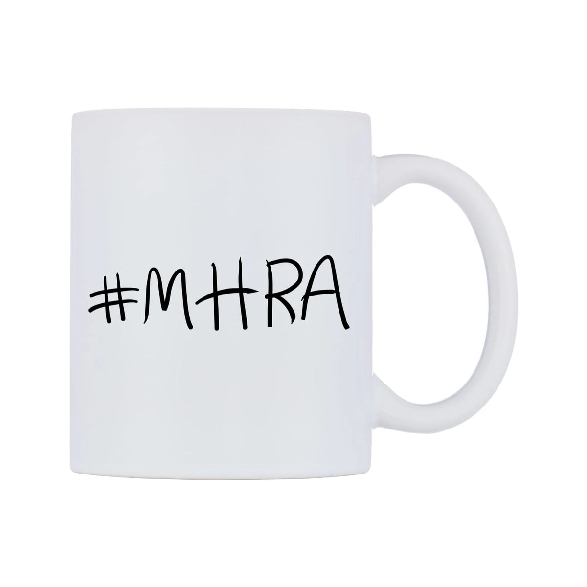 MHRA Mug — mug, left side, on a white background