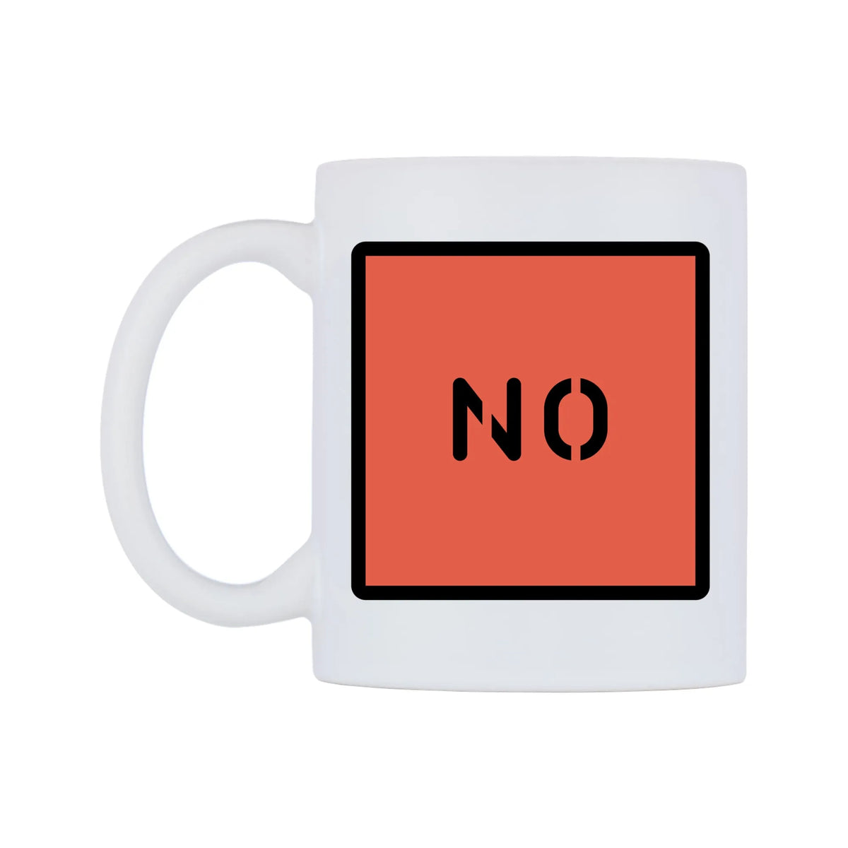 No Stencil Emoji Mug — mug, right side, on a white background