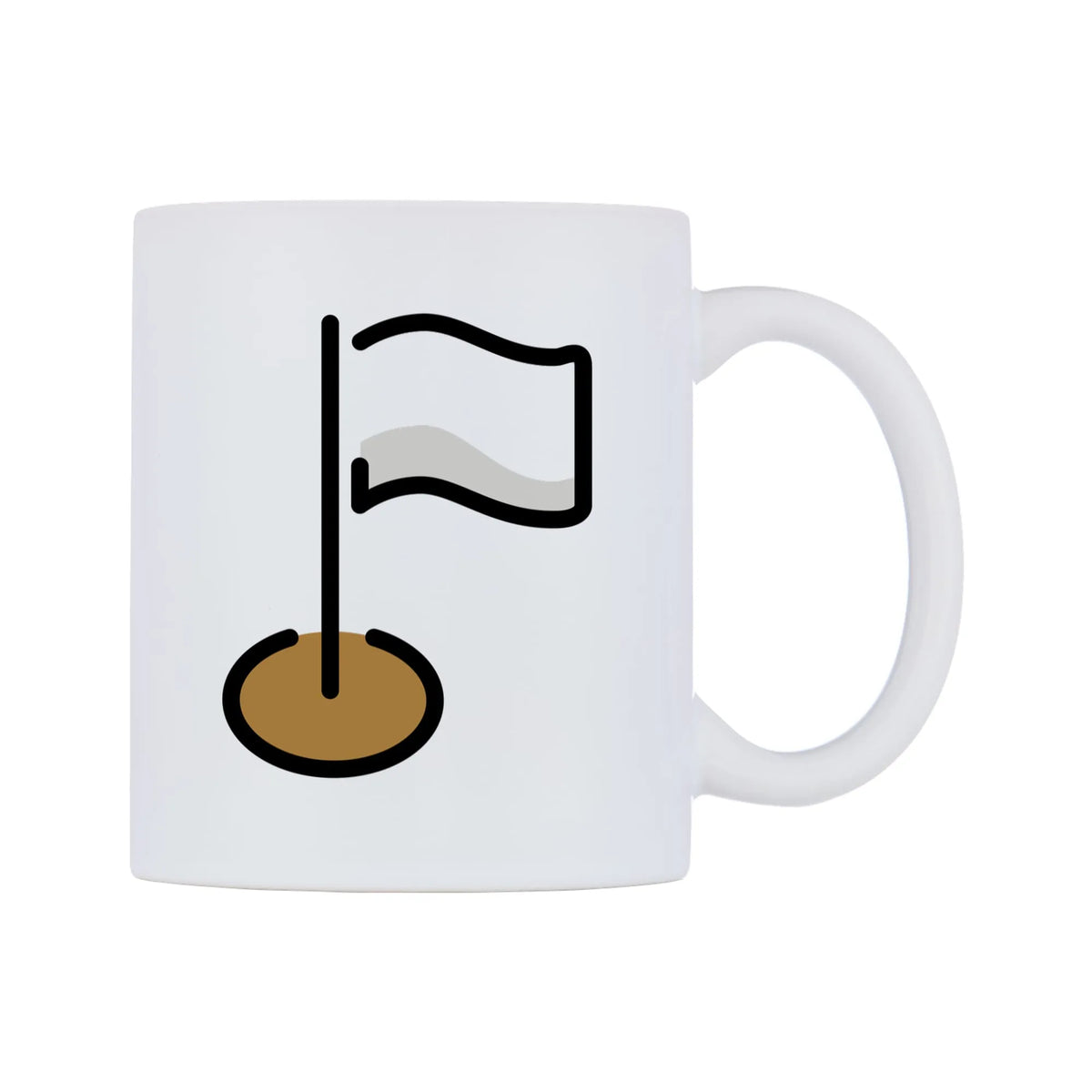 Flagged Point Emoji Mug — mug, left side, on a white background