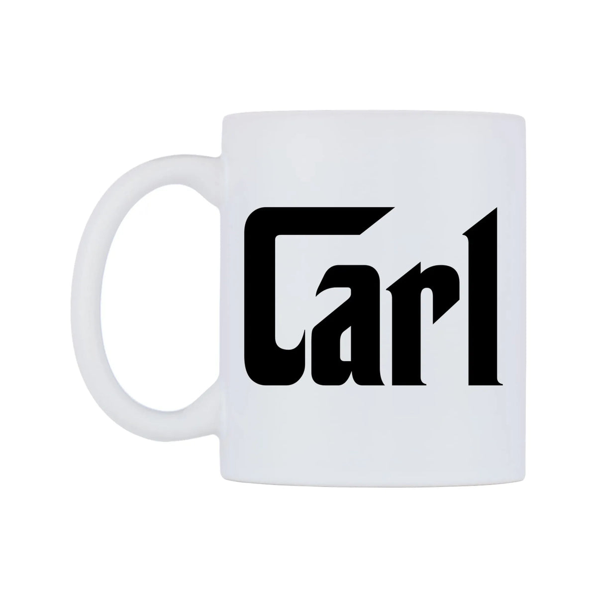 Carl - Godfather Themed Mug — white 11oz gloss mug, right side, on a white background