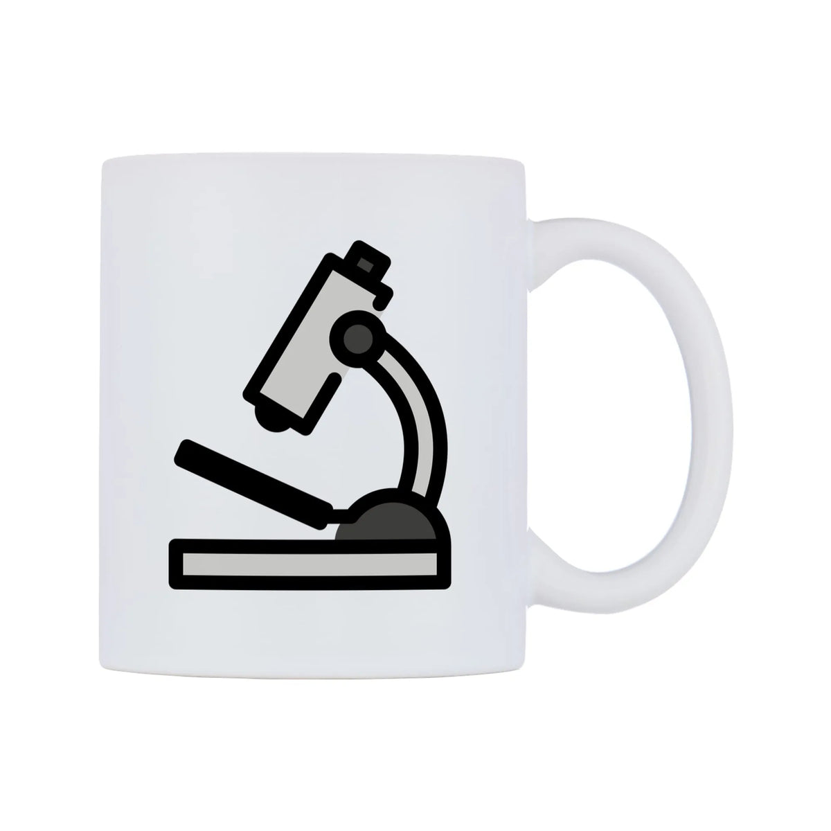 Microscope Emoji Mug — mug, left side, on a white background