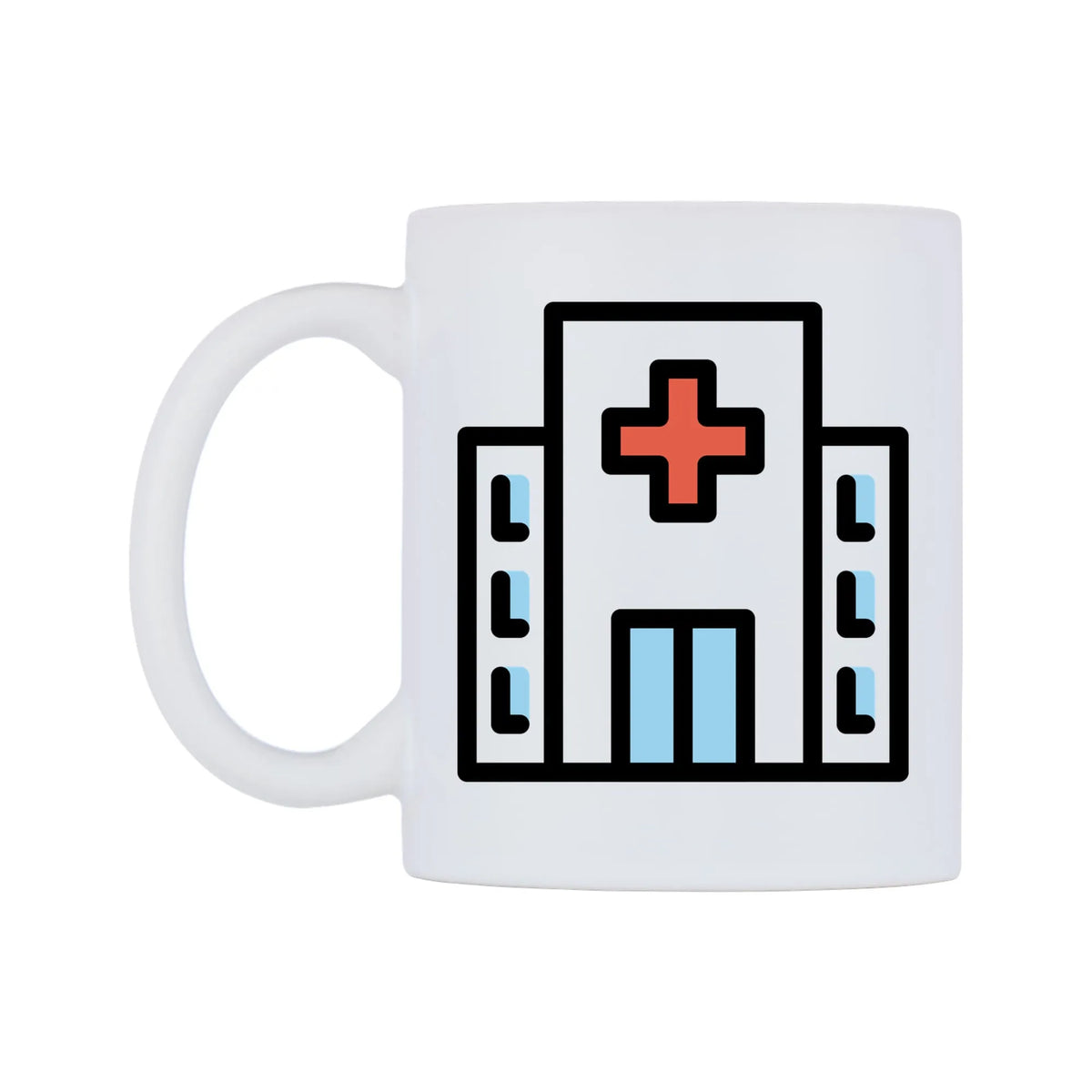 Hospital Emoji Mug — mug, right side, on a white background