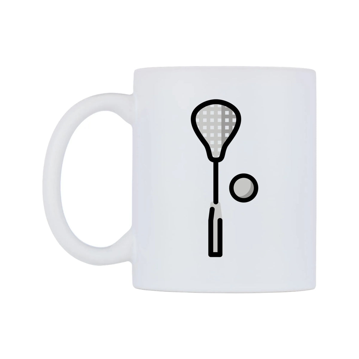 Lacrosse Emoji Mug — mug, right side, on a white background