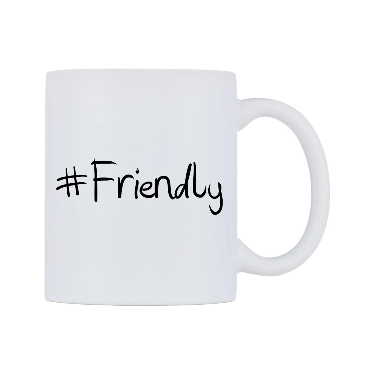 Friendly Mug — mug, left side, on a white background
