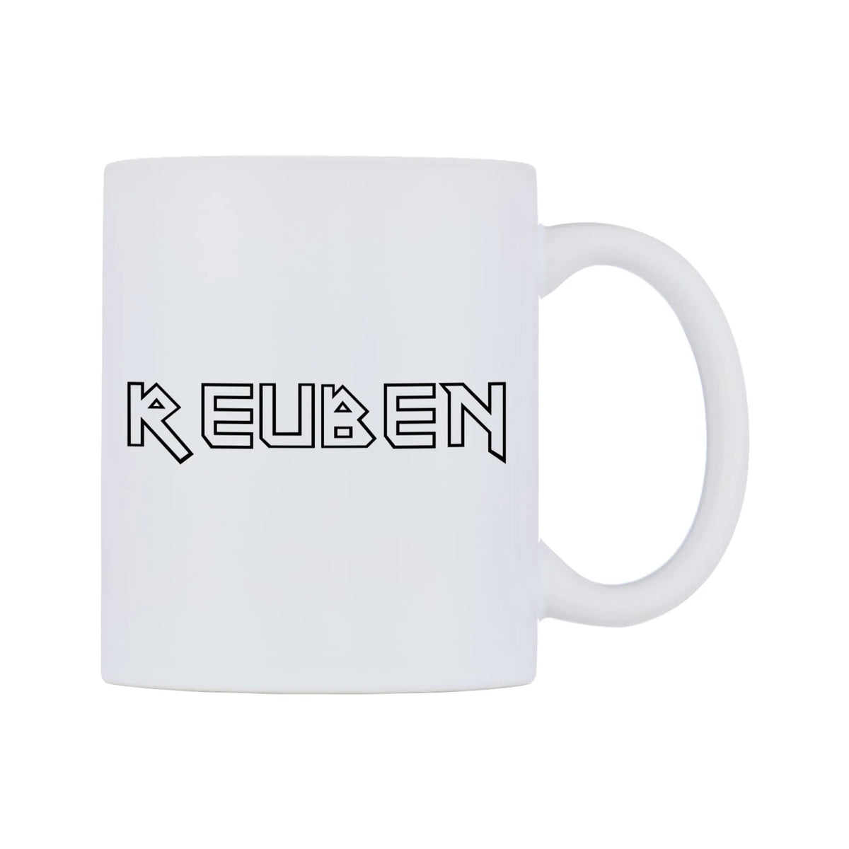 Reuben - Iron Maiden Themed Mug — white 11oz gloss mug, left side, on a white background