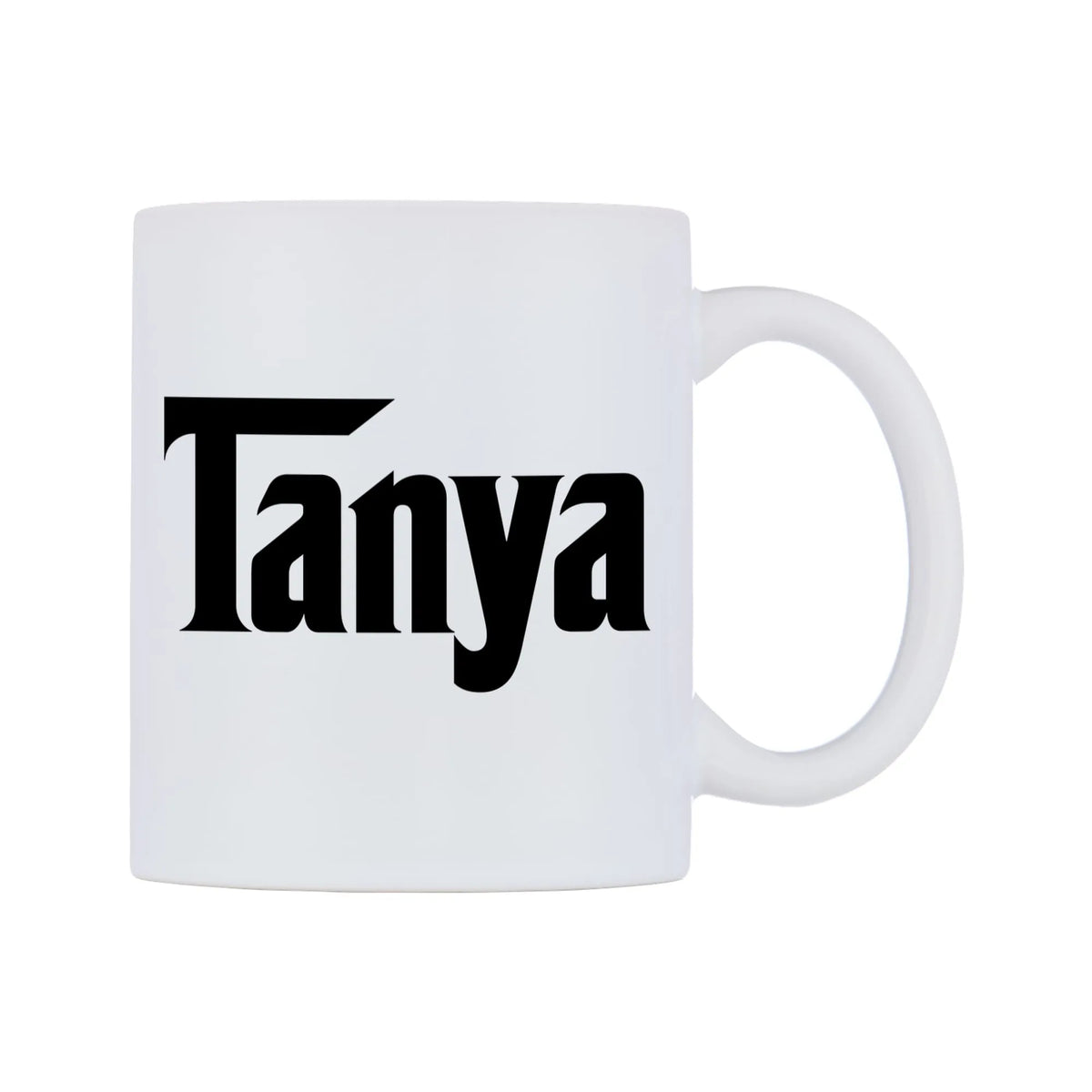 Tanya - Godfather Themed Mug — white 11oz gloss mug, left side, on a white background