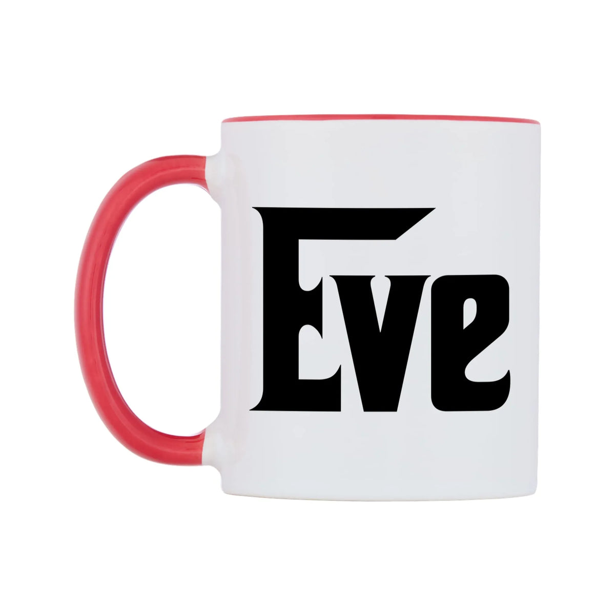 Eve - Godfather Themed Mug — white 11oz gloss mug with a red inside and handle, right side, on a white background