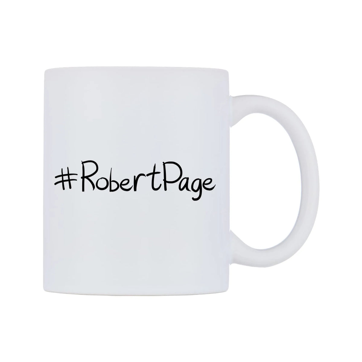 RobertPage Mug — mug, left side, on a white background