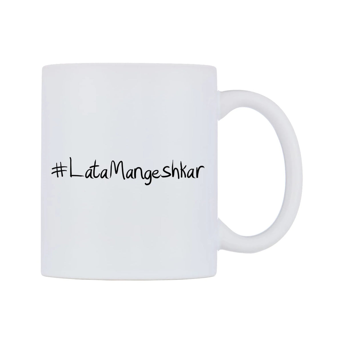 LataMangeshkar Mug — mug, left side, on a white background