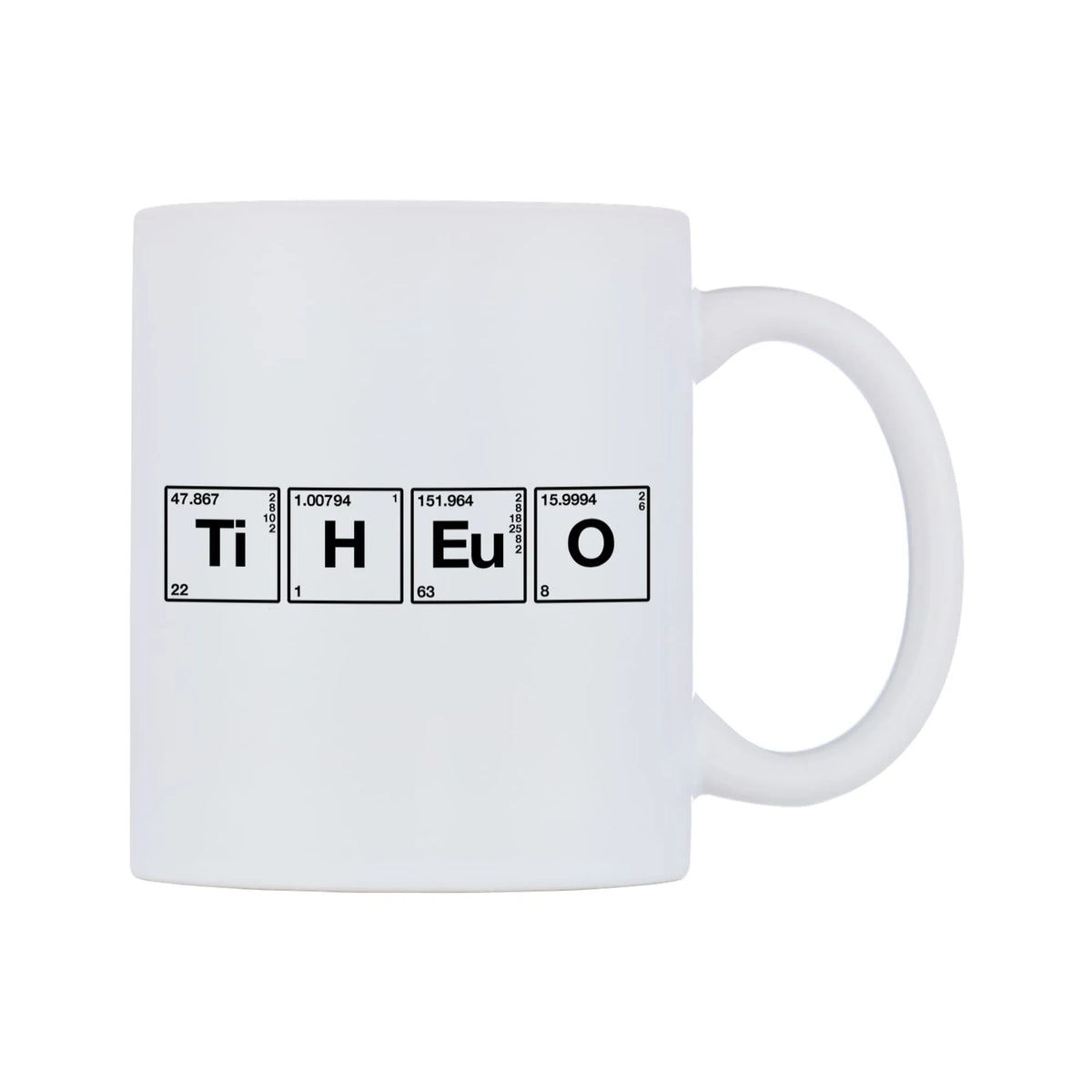 Theo - Chemistry Themed Mug — mug, left side, on a white background