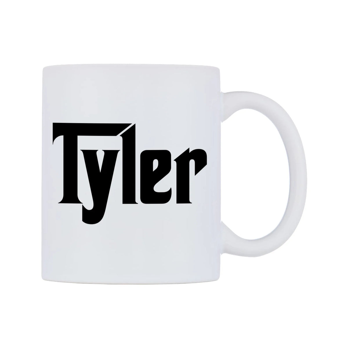 Tyler - Godfather Themed Mug — white 11oz gloss mug, left side, on a white background