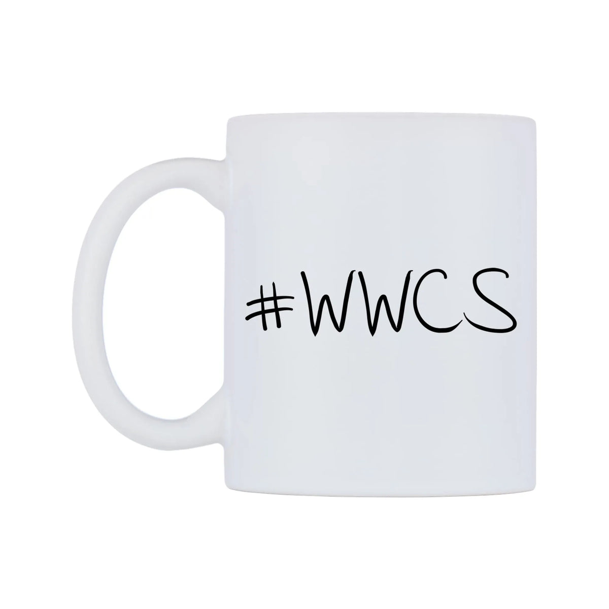 WWCS Mug — mug, right side, on a white background