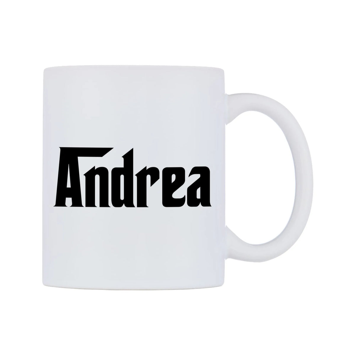 Andrea - Godfather Themed Mug — white 11oz gloss mug, left side, on a white background