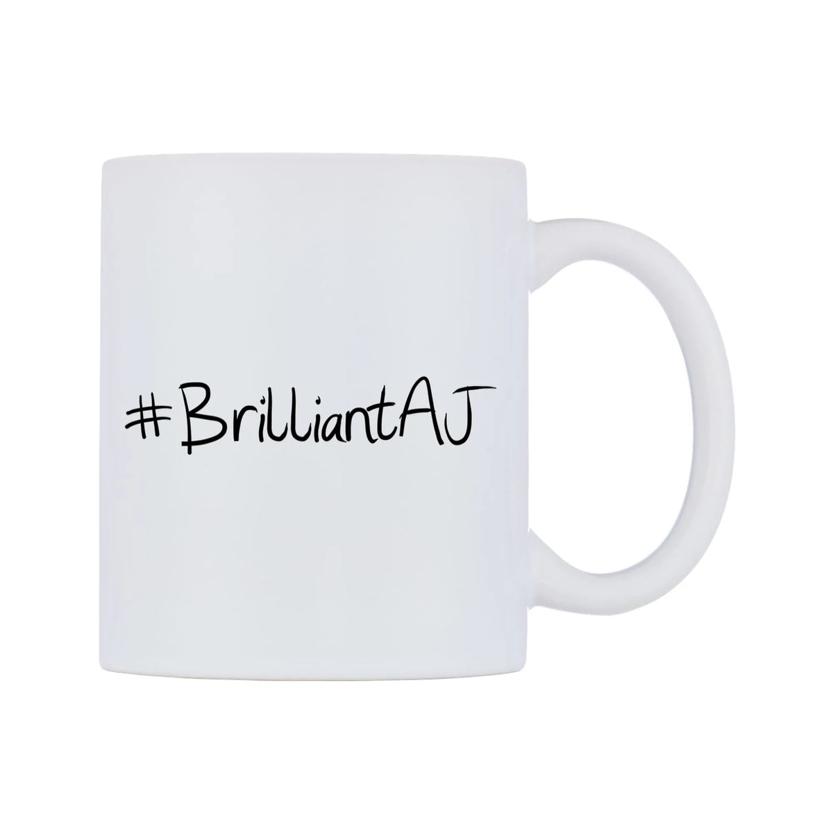 BrilliantAJ Mug — mug, left side, on a white background