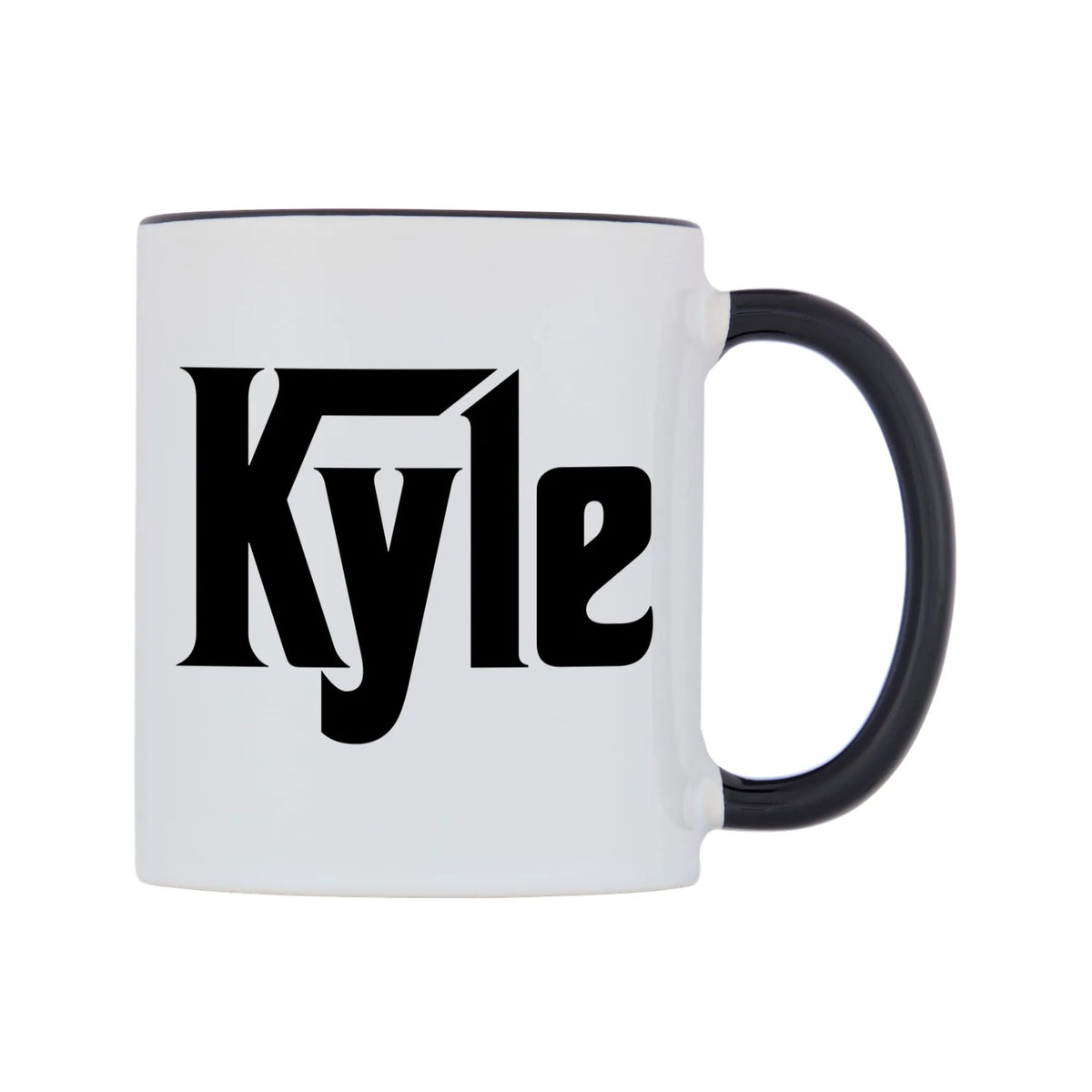 Kyle - Godfather Themed Mug — white 11oz gloss mug with a black inside and handle, left side, on a white background