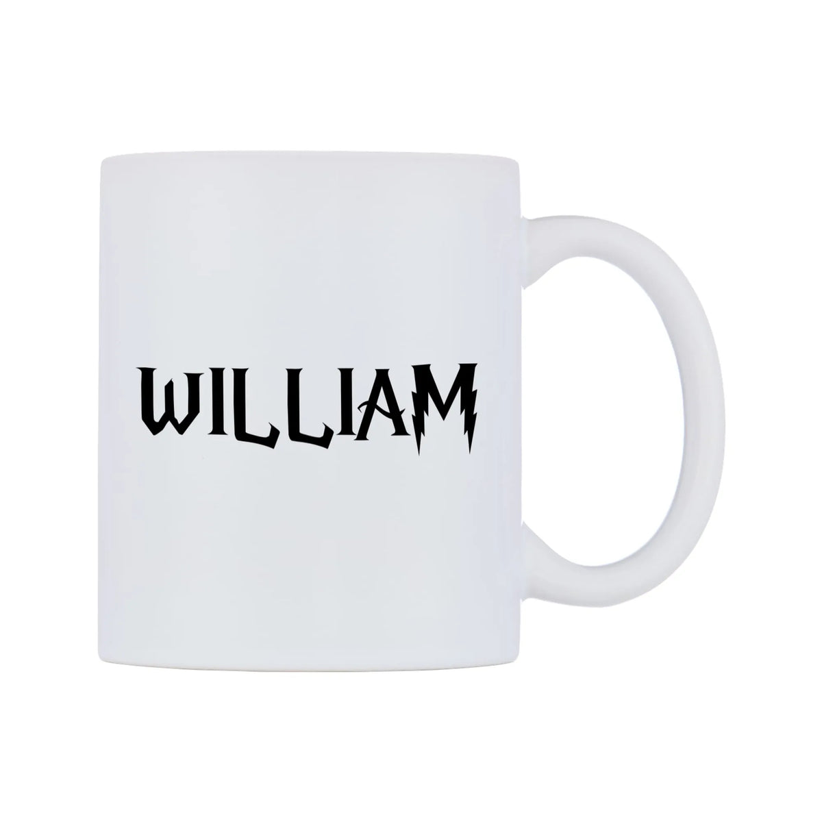 William - Wizard Themed Mug — white 11oz gloss mug, left side, on a white background
