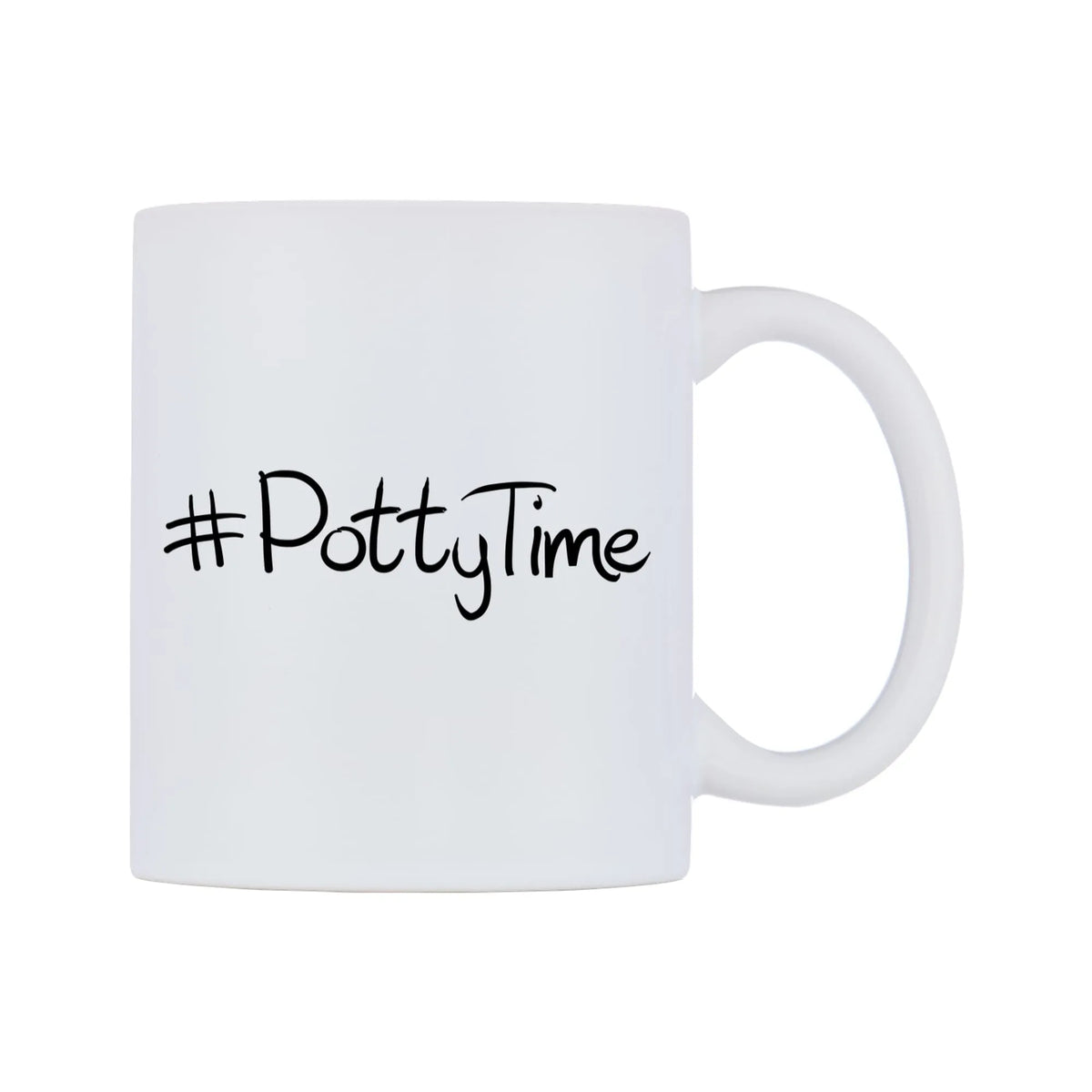 PottyTime Mug — mug, left side, on a white background
