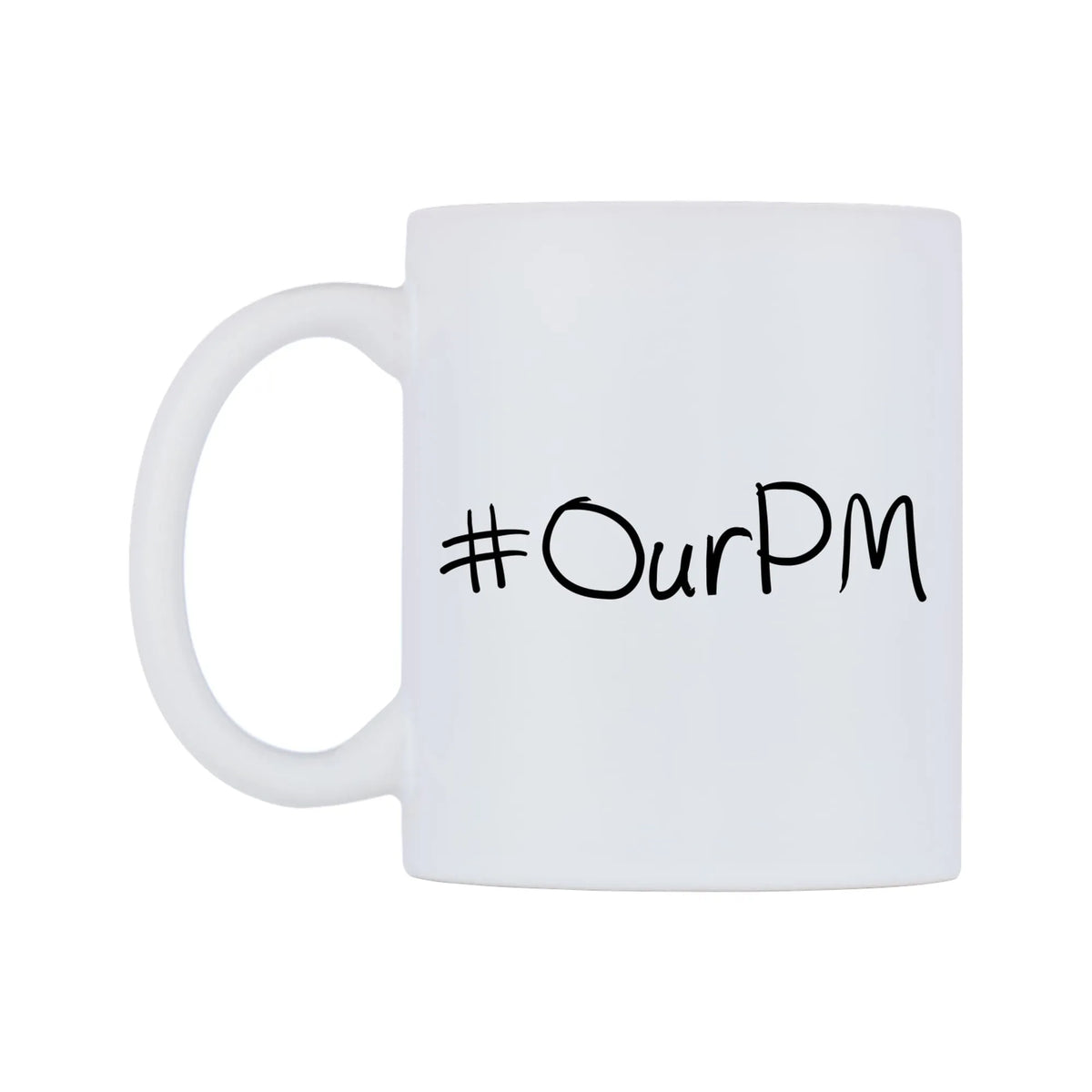 OurPM Mug — mug, right side, on a white background