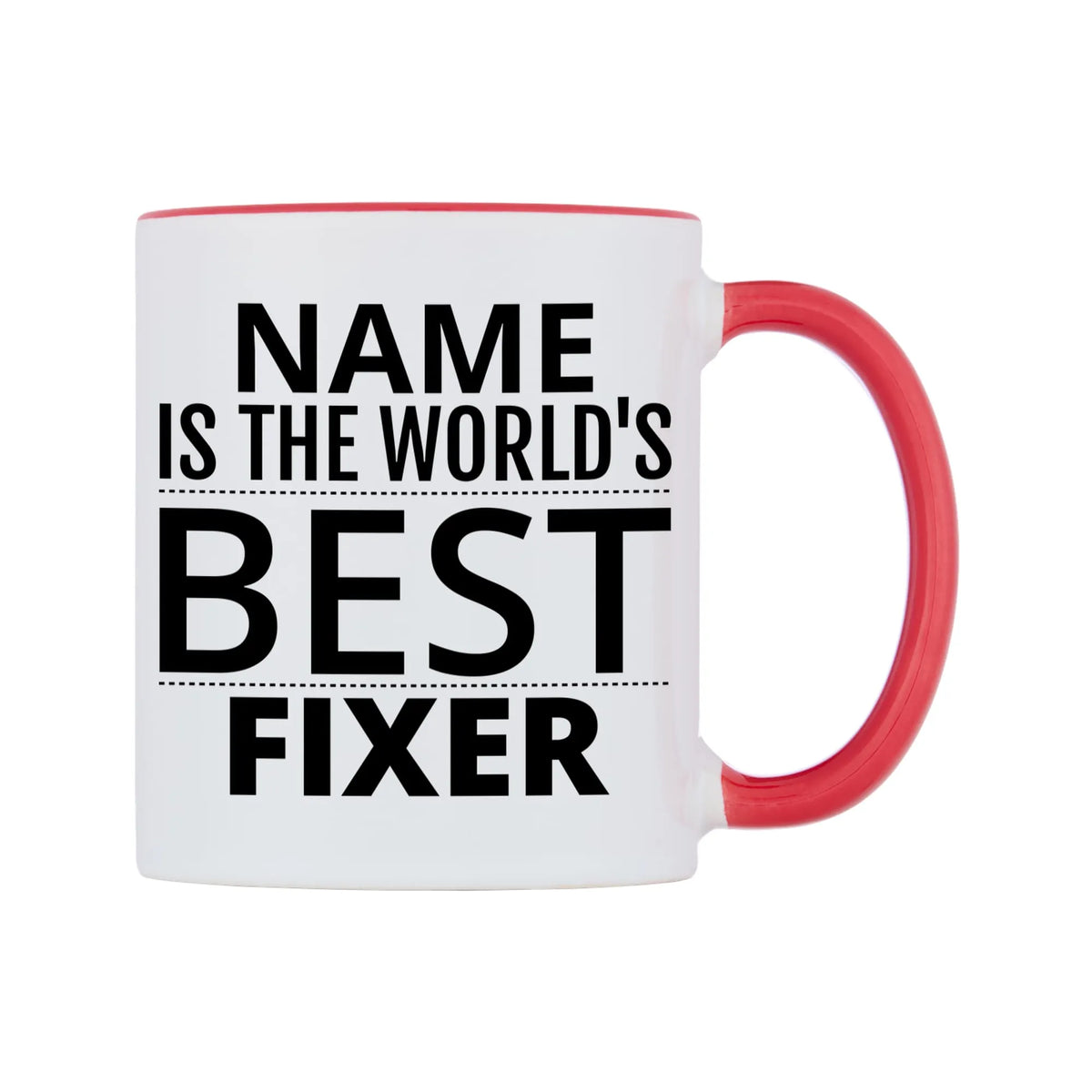 Imaginary Friends are People Too! Mug — white 11oz gloss mug with a red inside and handle, left side, on a white background