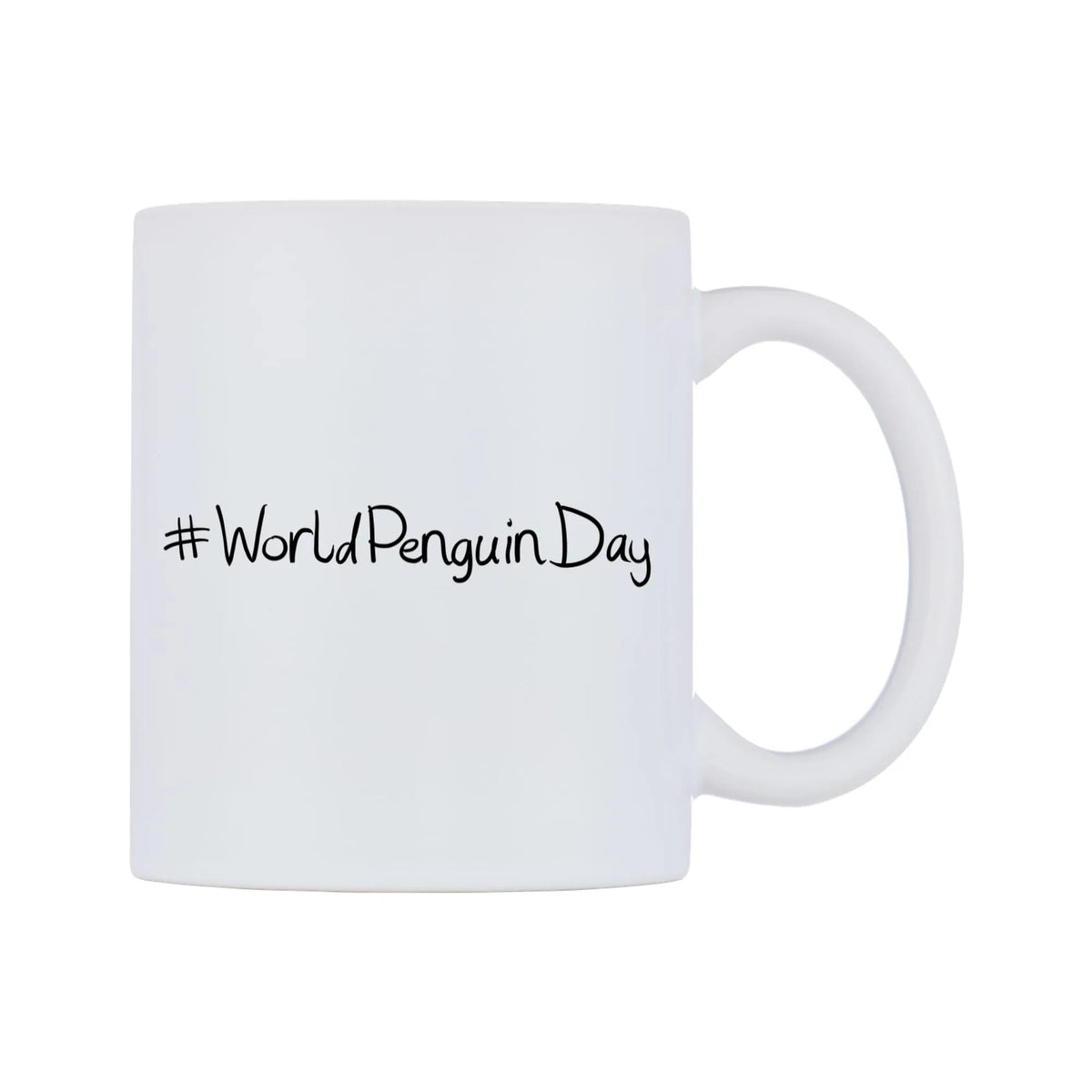 WorldPenguinDay Mug — mug, left side, on a white background