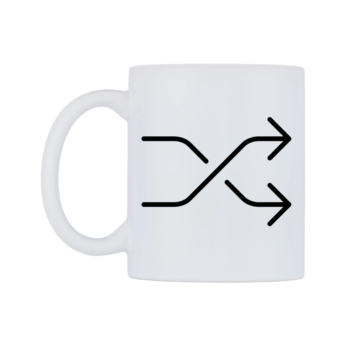 Shuffle Tracks Button Emoji Mug — mug, right side, on a white background