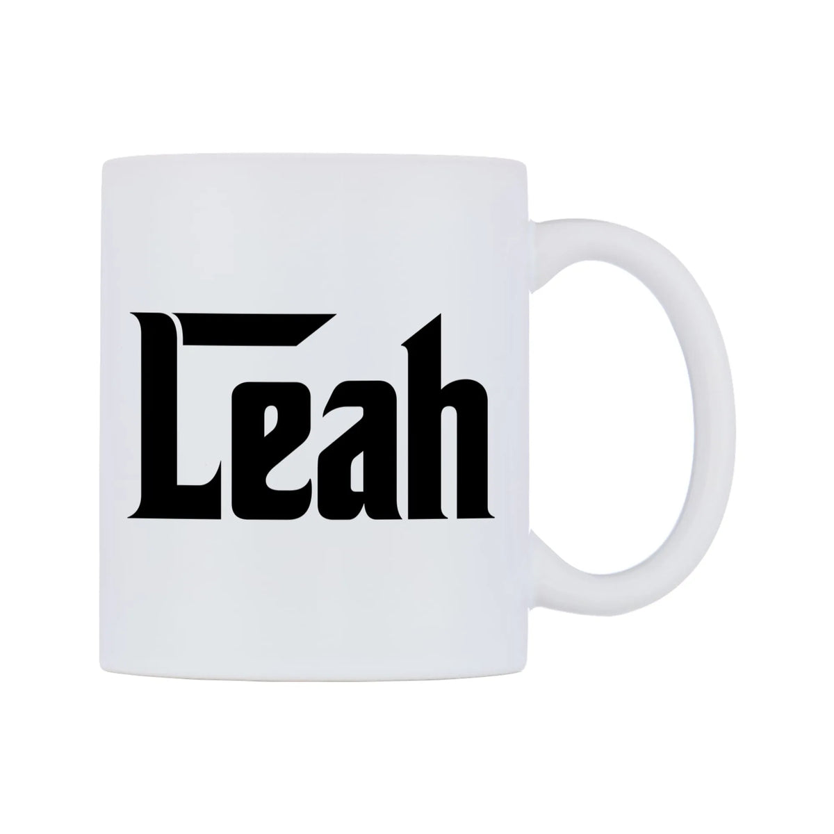 Leah - Godfather Themed Mug — white 11oz gloss mug, left side, on a white background
