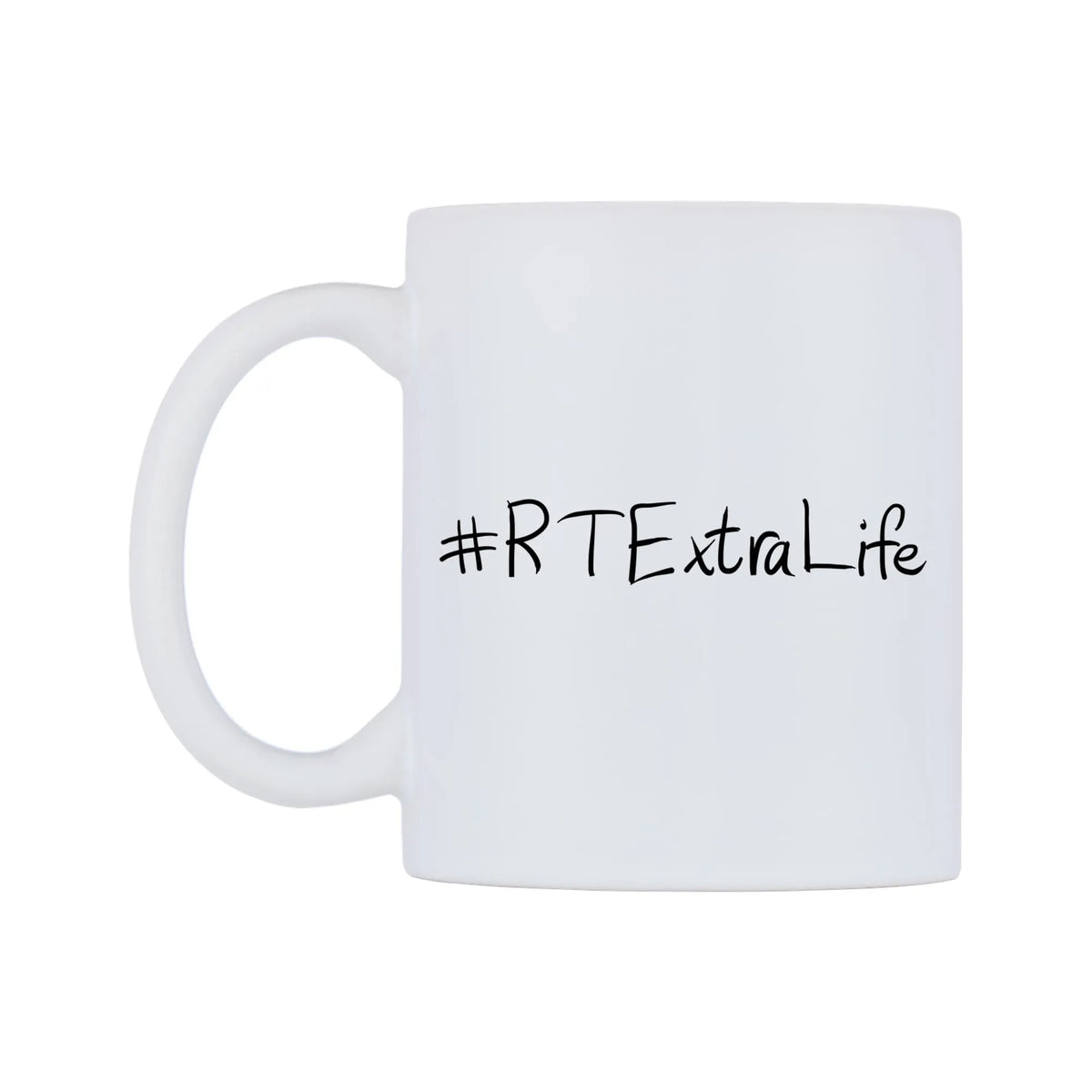 RTExtraLife Mug — mug, right side, on a white background