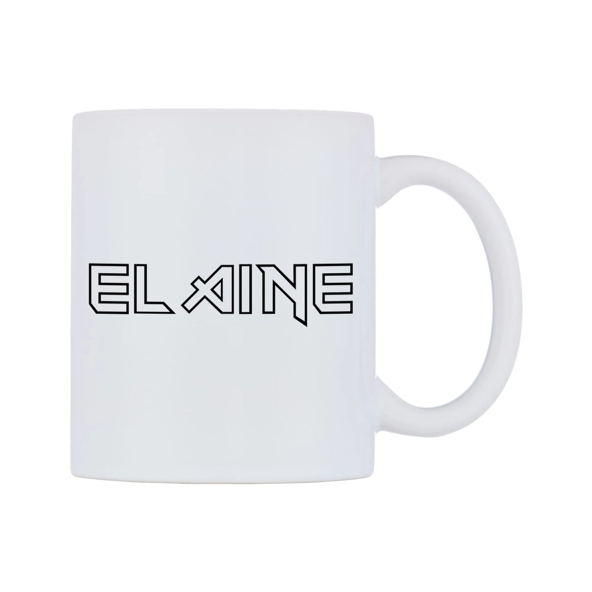 Elaine - Iron Maiden Themed Mug — white 11oz gloss mug, left side, on a white background