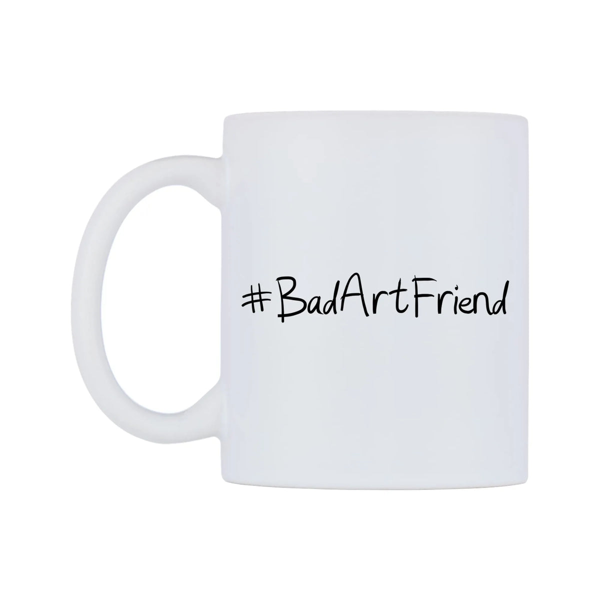 BadArtFriend Mug — mug, right side, on a white background