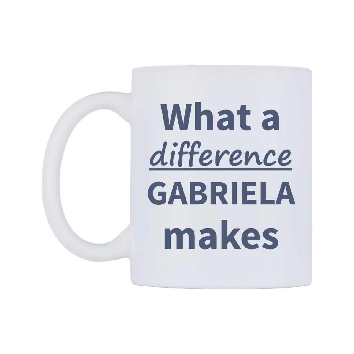 What a difference GABRIELA makes Mug — mug, right side, on a white background