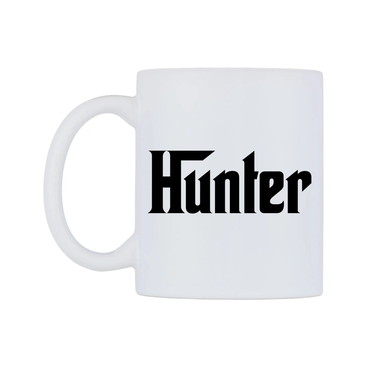 Hunter - Godfather Themed Mug — mug, right side, on a white background