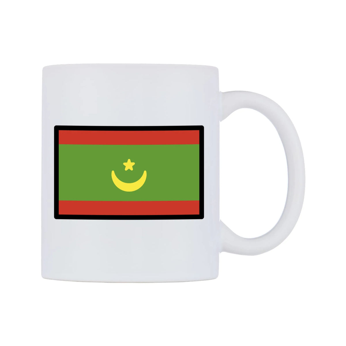 Mauritania Flag Emoji Mug — mug, left side, on a white background