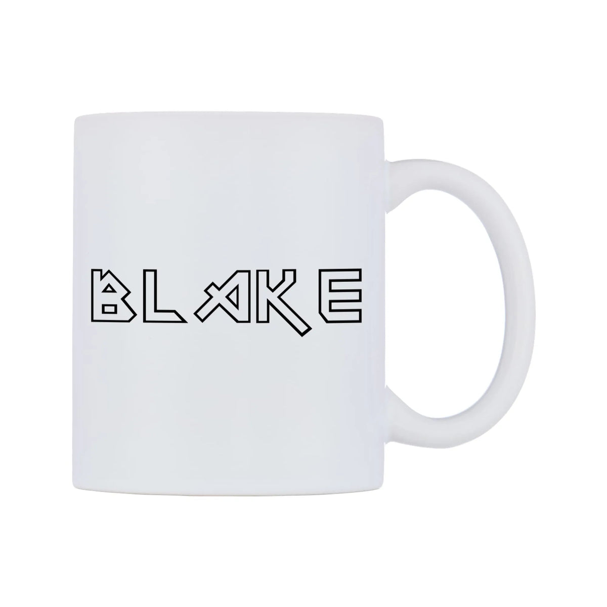 Blake - Iron Maiden Themed Mug — white 11oz gloss mug, left side, on a white background