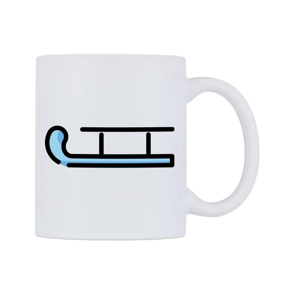 Sled Emoji Mug — mug, left side, on a white background