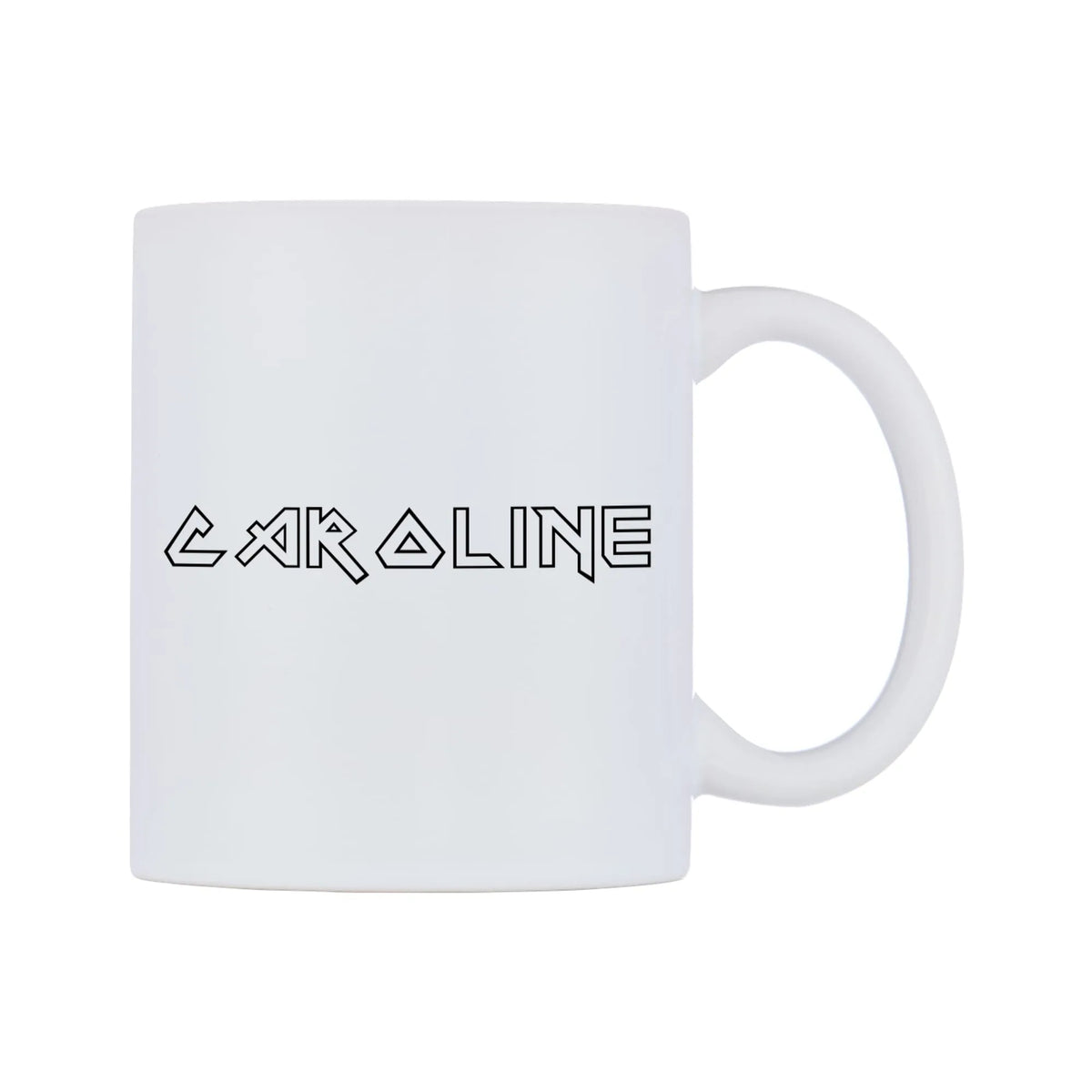Caroline - Iron Maiden Themed Mug — white 11oz gloss mug, left side, on a white background