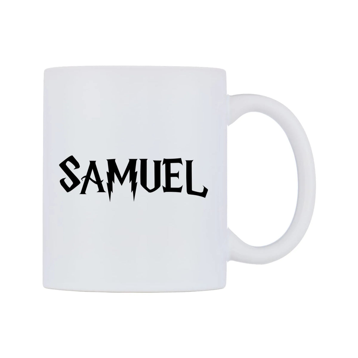 Samuel - Wizard Themed Mug — mug, left side, on a white background