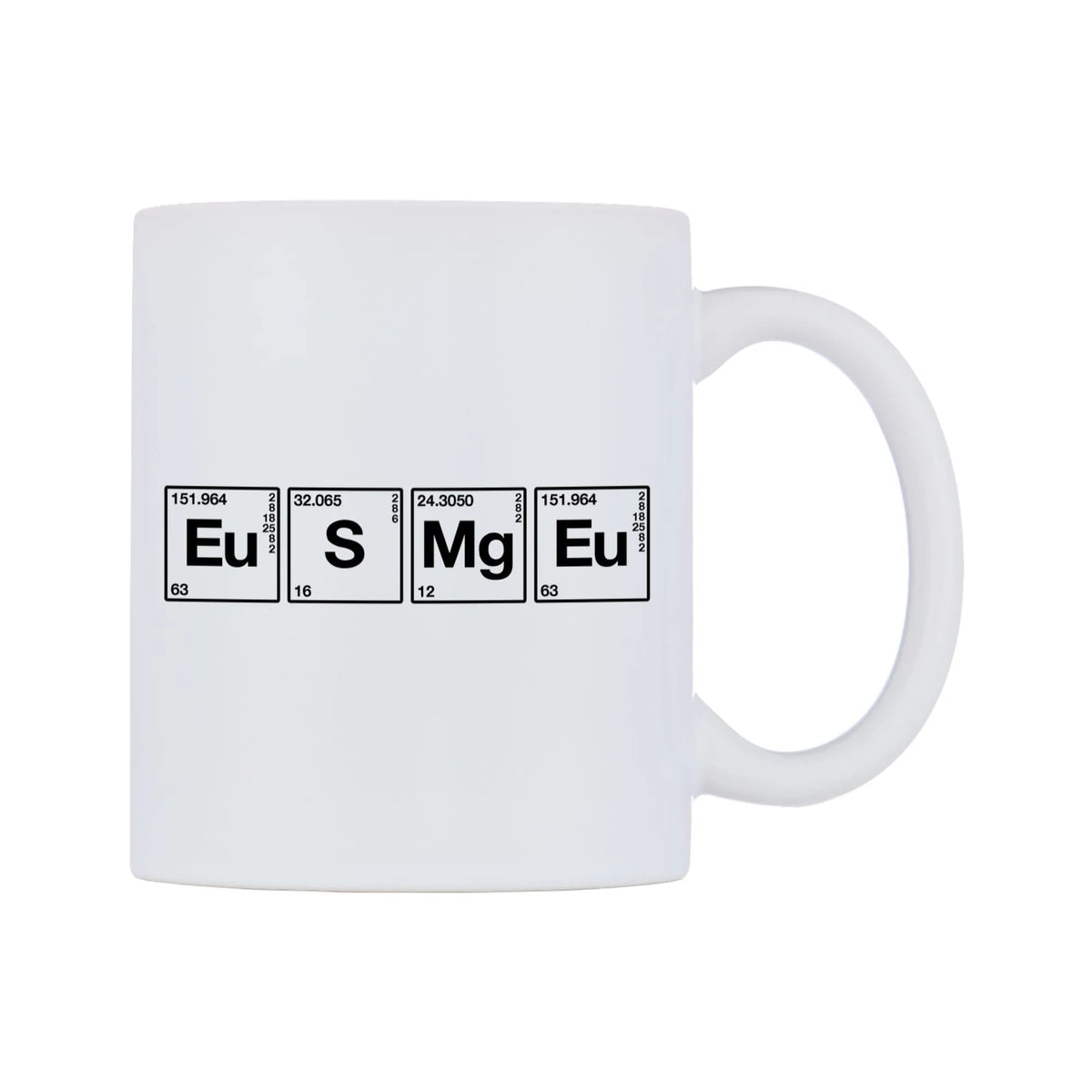 Esme - Chemistry Themed Mug — mug, left side, on a white background