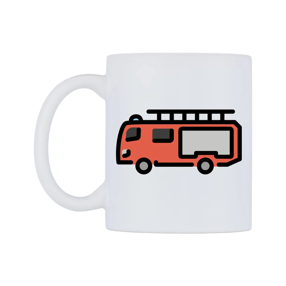 Fire Engine Emoji Mug — mug, right side, on a white background
