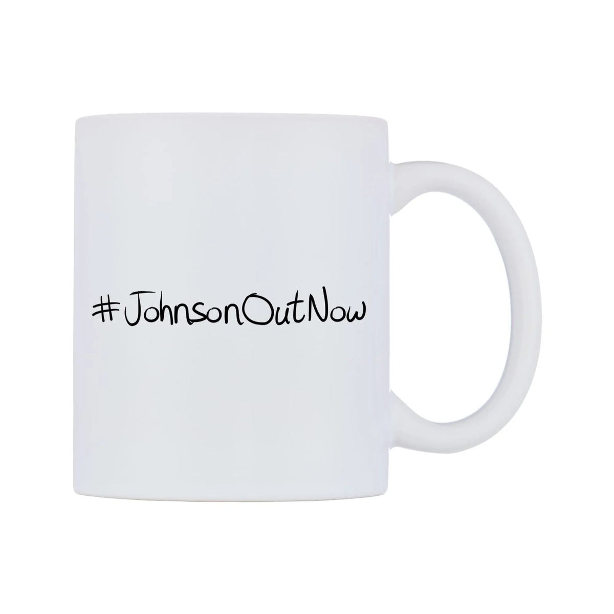 JohnsonOutNow Mug — mug, left side, on a white background