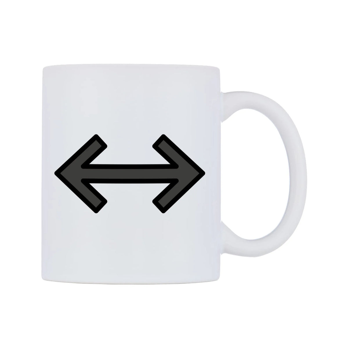 Left-Right Arrow Emoji Mug — mug, left side, on a white background