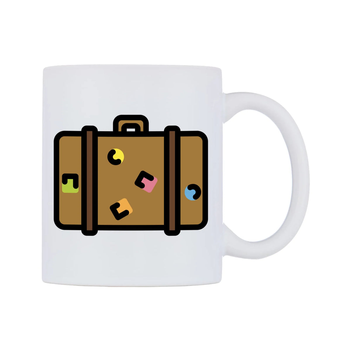Luggage Emoji Mug — mug, left side, on a white background