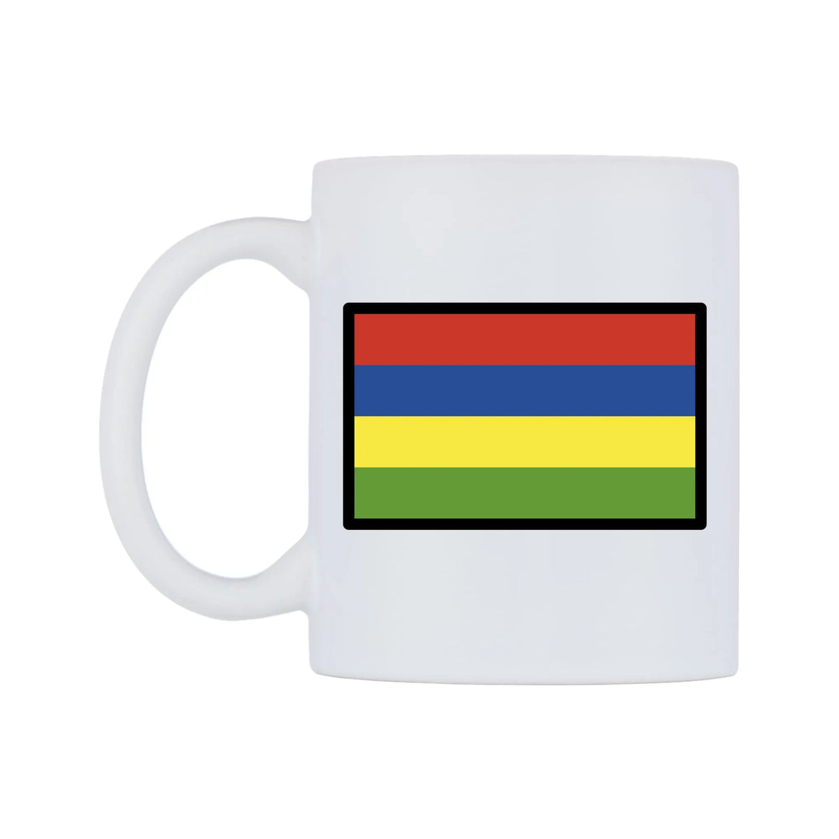 Mauritius Flag Emoji Mug — mug, right side, on a white background