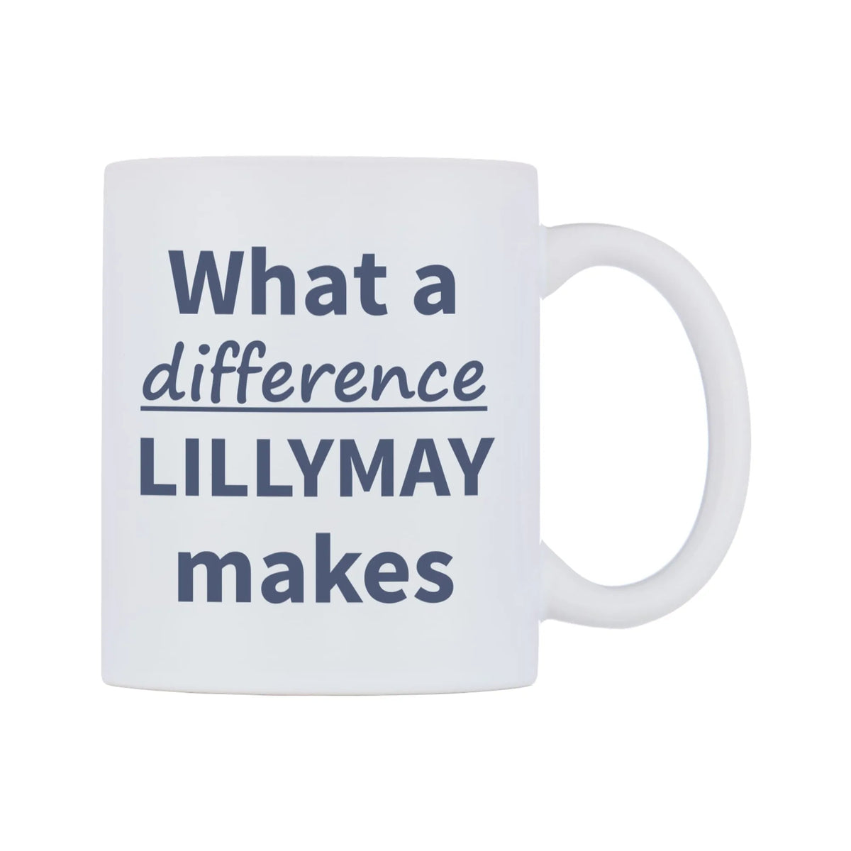 What a difference LILLYMAY makes Mug — mug, left side, on a white background